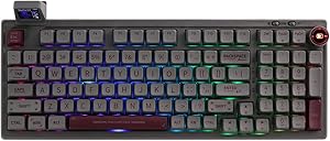 EPOMAKER RT100 Gasket Teclado Mecánico BT5.0/2.4G/USB-C con Pantalla Personalizable, Perilla, Hot-Swap, 5000mAh Batería para Win/Mac/Gaming(RT100 Black, Gateron Pro Yellow) EPOMAKER RT100 Gasket Teclado Mecánico BT5.0/2.4G/USB-C con Pantalla Personalizable, Perilla, Hot-Swap, 5000mAh Batería para Win/Mac/Gaming(RT100 Black, Gateron Pro Yellow)