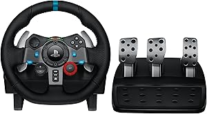 Logitech G29 Driving Force Volante de Carreras y Pedales, Force Feedback, Aluminio Anodizado, Palancas de cambio, Volante de Cuero, Pedales Ajustables, Enchufe EU, PS5, PS4, PC, Mac - Negro Logitech G29 Driving Force Volante de Carreras y Pedales, Force Feedback, Aluminio Anodizado, Palancas de cambio, Volante de Cuero, Pedales Ajustables, Enchufe EU, PS5, PS4, PC, Mac - Negro