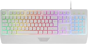 Mars Gaming MK124, Teclado Ergonómico H-Mech, Reposamuñecas Integrado, Iluminación FRGB Rainbow, Teclado Gaming Antighosting Avanzado, Teclado PC Completo Multiplataforma, Idioma Portugués, Blanco Mars Gaming MK124, Teclado Ergonómico H-Mech, Reposamuñecas Integrado, Iluminación FRGB Rainbow, Teclado Gaming Antighosting Avanzado, Teclado PC Completo Multiplataforma, Idioma Portugués, Blanco